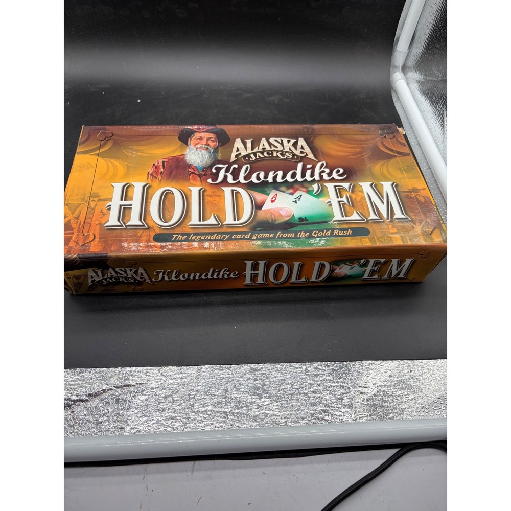 Alaska Jack's Klondike Hold 'Em Poker Set Playing Cards and Chips Gold Rush Game